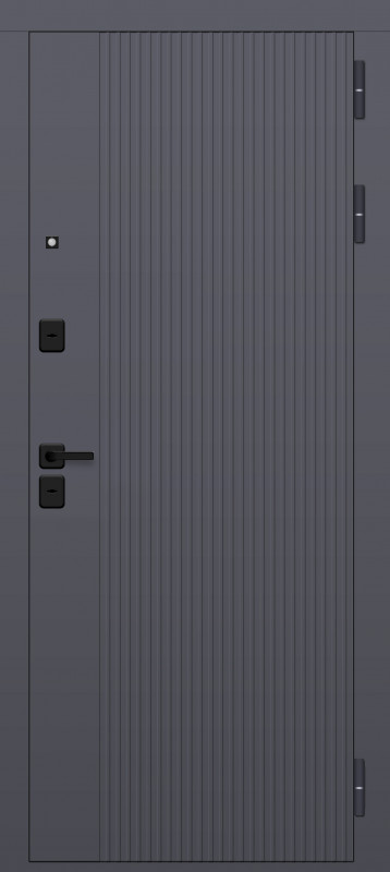 Экстерьер: Входная дверь OIKO Standart Grey slats / Белый
