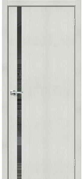 На фото: Межкомнатная дверь БРАВО-1.55 MIROX GREY