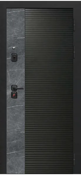 ВХОДНАЯ ДВЕРЬ OIKO ACOUSTIC ART BLACK/MARBLE/K1 СОФТ БЕЛЫЙ